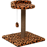 Когтеточка малая "Арена" с игрушкой, 40 х 40х 55 см, джут, леопард 5089565