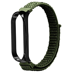 Нейлоновый ремешок NONAME для Xiaomi Mi Band 3/4/5 Nylon Loop Темно-зеленый