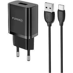 Сетевое ЗУ 1USB 2.1A FUMIKO CH06  Type-C черное