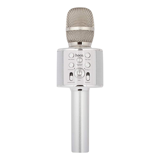 Микрофон КАРАОКЕ БП HOCO Cool sound, BK3 серебряный