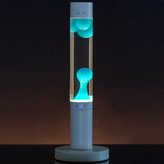 Лава-лампа Amperia Slim Бирюзовая/Прозрачная (39 см)