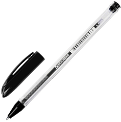 Ручка шарик. черная 0,7мм корпус прозрачный BRAUBERG  "Rite-oil" арт.142147