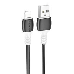 Кабель USB <--> Lightning  1.0м BOROFONE BX84 Rise, чёрный
