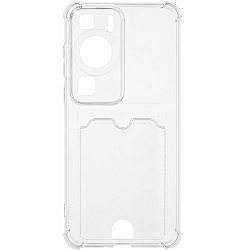 Задняя накладка ZIBELINO Silicone Card Holder для Huawei P60/P60 Pro (прозрачный) защита камеры