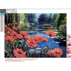Алмазная мозаика 5D «Маки» 30 × 40 см, без подрамника, частичное заполнение