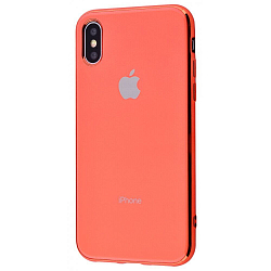 Задняя накладка Silicone CASE для iPhone XS Max розовая неон (не оригинал)