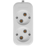 Сетевой удлинитель  2.0м DEFENDER B220 белый, 2 розетки, 10А/2200Вт, б/з, ПВС 2х1,0мм