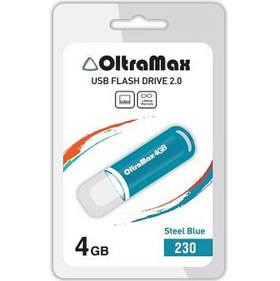 USB  4Gb OltraMax 230 стальной синий
