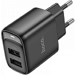Сетевое ЗУ 2USB 2.1A HOCO C141A Black, microUSB