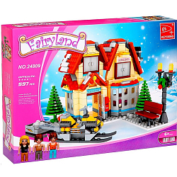 Конструктор Новый год «Домик со снегоходом», 597 деталей 9847732
