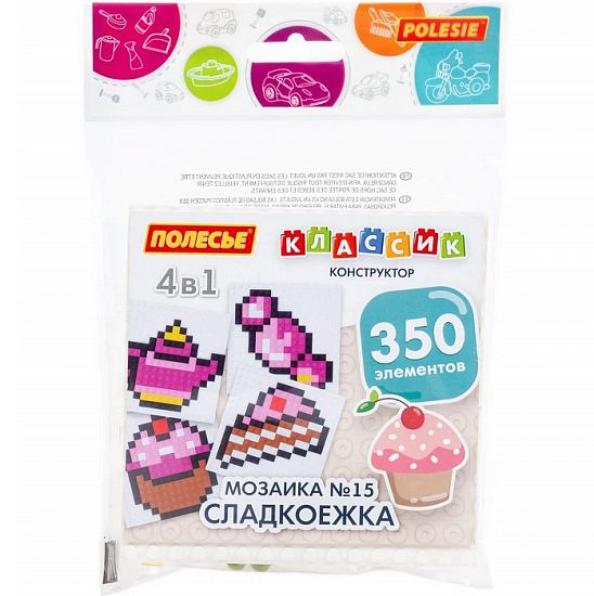 Конструктор ПОЛЕСЬЕ "Классик" "Мозаика №15 (сладкоежка)" 350 эл