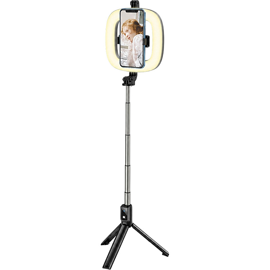 Монопод HOCO, LV03 Plus, Showfull, bluetooth, чёрный, (мятая упаковка)