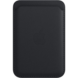 Кошелек для карт MagSafe Leather Wallet для Apple iPhone с анимацией кожаный, №01 Черный
