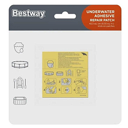 Ремонтный набор BESTWAY 62091, 6.5х6.5см, водостойкий, самоклеящиеся заплатки, 6шт