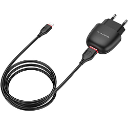 Сетевое ЗУ 1USB 2.1A BOROFONE BA49A, Vast power, Lightning, чёрный