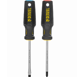 Набор отвёрток, 2 шт., DENZEL, PH+SL, S2, 3к рукоятка// 122117