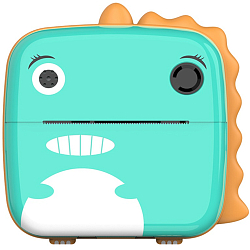 Детская камера c печатью фотографий Kid Joy Print Cam, 2,4'' HD экран, (P23) с картинкой динозавра, бирюзовая