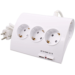 Сетевой удлинитель  1.5м СТАРТ S, 5 розеток, белый, выкл, с/з, 2USB, 16A IP20, с защитой от детей