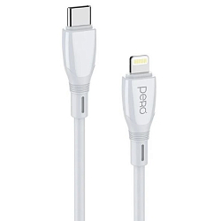Кабель Type-C <--> Lightning  1.0м PERO DC11 White, PD, 27W