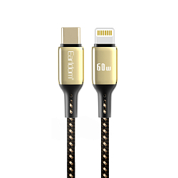 Кабель Lightning <--> Type-C  5.0м EARLDOM EC-141 C-I черно-золотой