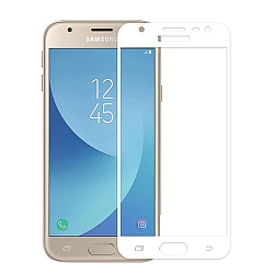Противоударное стекло NONAME для SAMSUNG Galaxy J3 (2017) белое, в техпаке