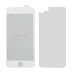 Противоударное стекло 3D ANMAC для iPhone 6/6S белое + пленка на заднюю крышку