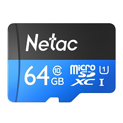 Micro SD 64GB NETAC P500 U1/Class 10 (90 Mb/s) без адаптера