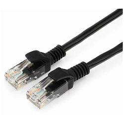 Патч-корд  1.5м Cablexpert PP12-1.5M/BK кат.5e, литой, многожильный (чёрный)