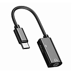 Переходник Jack 3.5 >--> Type-C MIVO MX-T1 черный