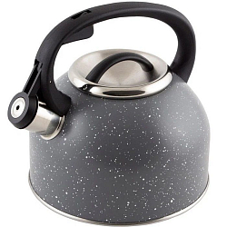 Чайник со свистком MALLONY "Arte" серый с бел. точками, 2,5л (005171)