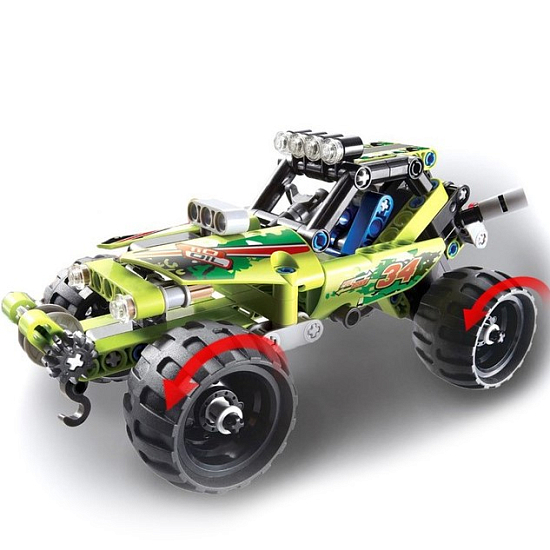 Конструктор с инерционным механизмом «Джип-Ралли», 148 деталей