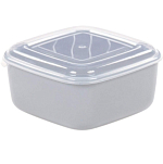 Контейнер Dolcezza №36 квадратная с крышкой, 0,9л (дымчатый, крышка прозрачная)