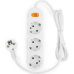 Сетевой удлинитель  1.5м POWER CUBE PC-1-1,5M, белый, 3 розетки, с/з, с выкл. 16А