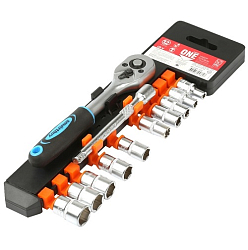 Набор головок SMARTBUY (SBT-SSW-12P1) с трещоткой 12 предметов 1/4", 4-13 мм, 24 зуба, CR-V (1/40)