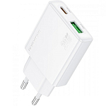 Сетевое ЗУ 1USB/1Type-C 3.0A BOROFONE BN24 белый