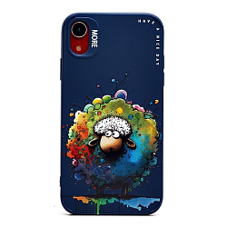 Задняя накладка SC335 для iPhone XR  (овечка) (dark blue) (227092)