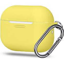 Силиконовый чехол ISA для AirPods Pro 2 с карабином №14 Yellow