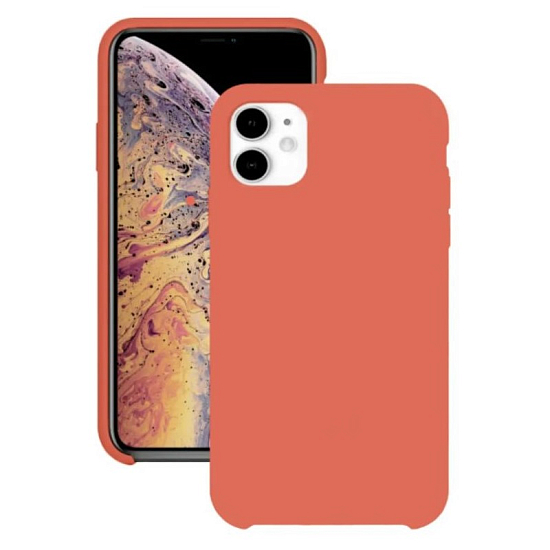 Силиконовый чехол SILICONE CASE для iPhone 11 (оранжевая) (не оригинал)