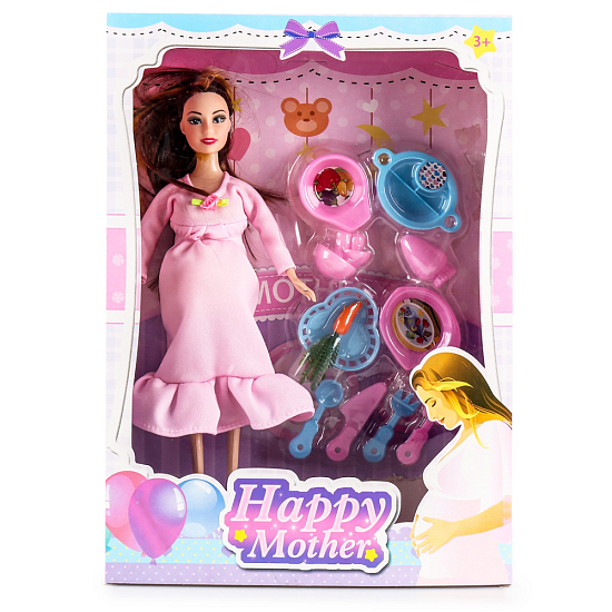 Кукла беременная "Ожидание малыша" (29 см, посуда)