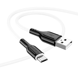 Кабель USB <--> microUSB  1.0м BOROFONE BX63, Charming, белый с черной вставкой