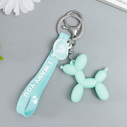 Брелок резина с карабином и браслетом "Воздушный шарик - Собачка" мятный 21х5,4 см   7359083