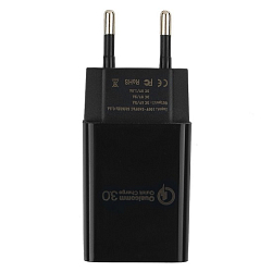 Сетевое ЗУ 1USB 3A CABLEXPERT MP3A-PC-17, черный, 18Вт, 3А, QC3.0