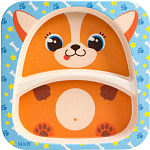 Тарелка детская из бамбука M&B «Песики», 2 секции 5083736