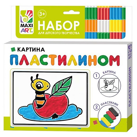 Картина пластилином «Яблочко», 10 × 15 см