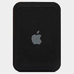 Кошелек для карт iPhone Silicone Wallet MagSafe с лого (№14  Черный)