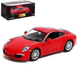 Машина металлическая PORSCHE 911 CARRERA S, 1:32, открываются двери, инерция, цвет красный