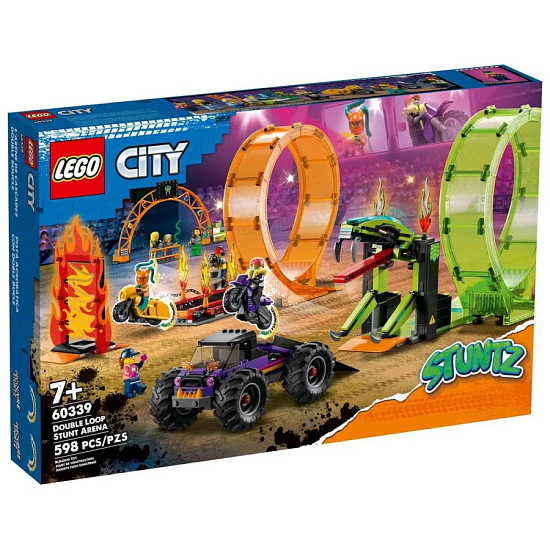 Конструктор LEGO City 60339 Трюковая арена «Двойная петля»