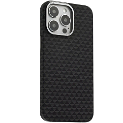 Задняя накладка KEEPHONE KEVILAR PARIS MAGSAFE CARBON CASE для iPhone 16 PRO (BLACK)