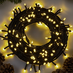 Гирлянда "Нить" 20 м, свечение тёплое белое, 8 режимов, IP20