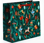 Пакет ламинированный квадратный «Новый год!», 30 × 30 × 12 см    10863179